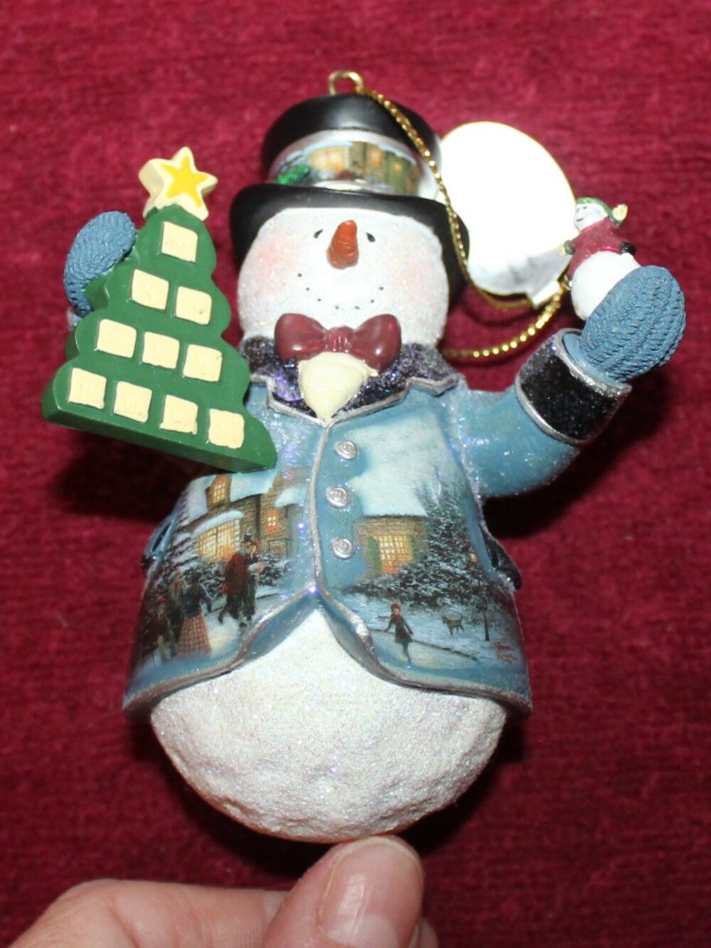 "Thomas Kinkade Victorian Christmas" Collectible Snowman figurine - Bradford Exc